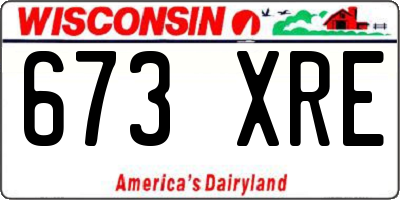 WI license plate 673XRE