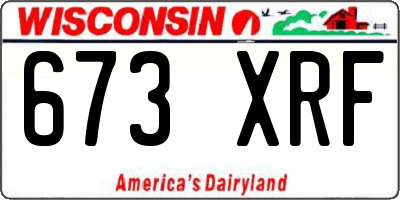 WI license plate 673XRF