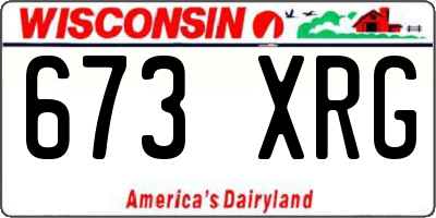 WI license plate 673XRG