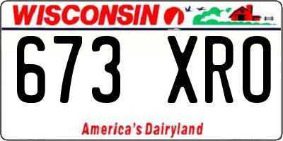 WI license plate 673XRO