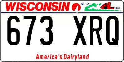 WI license plate 673XRQ