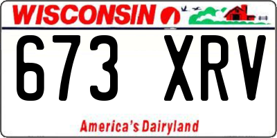 WI license plate 673XRV