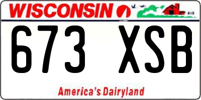 WI license plate 673XSB