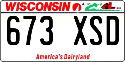 WI license plate 673XSD
