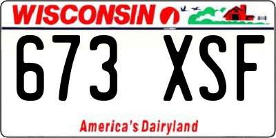 WI license plate 673XSF