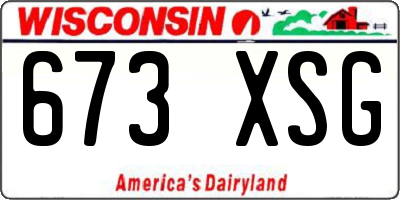 WI license plate 673XSG