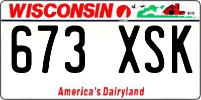 WI license plate 673XSK