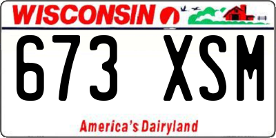 WI license plate 673XSM