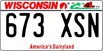 WI license plate 673XSN