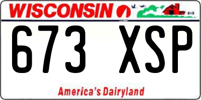 WI license plate 673XSP