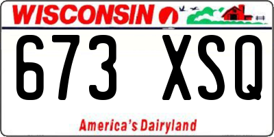 WI license plate 673XSQ