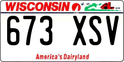 WI license plate 673XSV