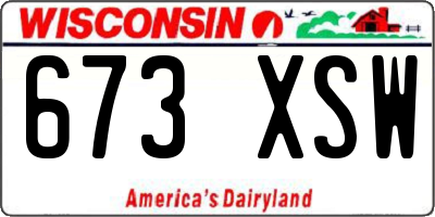 WI license plate 673XSW