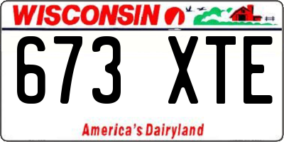 WI license plate 673XTE