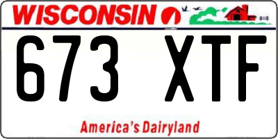 WI license plate 673XTF