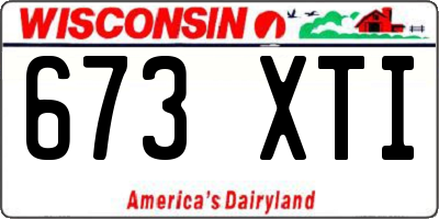 WI license plate 673XTI
