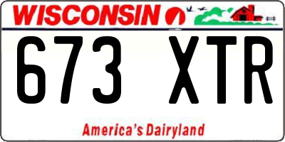 WI license plate 673XTR