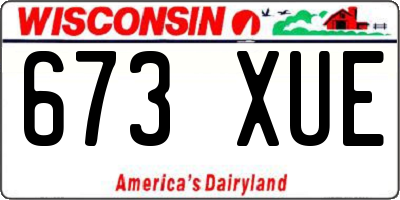 WI license plate 673XUE