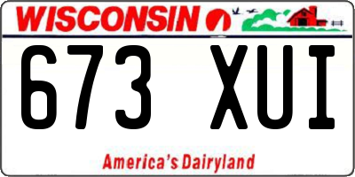 WI license plate 673XUI