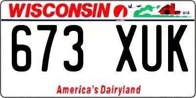WI license plate 673XUK