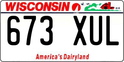 WI license plate 673XUL