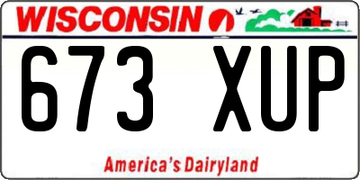 WI license plate 673XUP