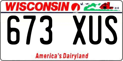 WI license plate 673XUS