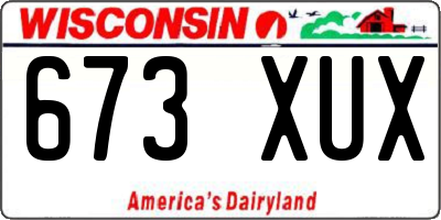 WI license plate 673XUX