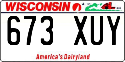 WI license plate 673XUY