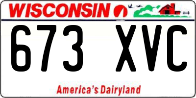 WI license plate 673XVC