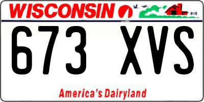 WI license plate 673XVS