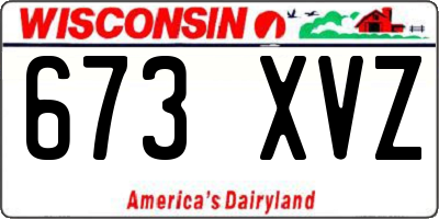 WI license plate 673XVZ