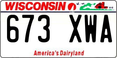 WI license plate 673XWA