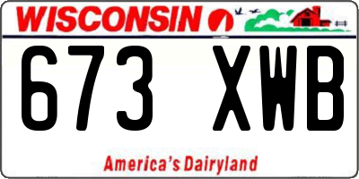 WI license plate 673XWB