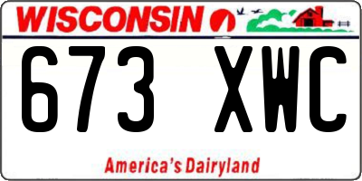 WI license plate 673XWC
