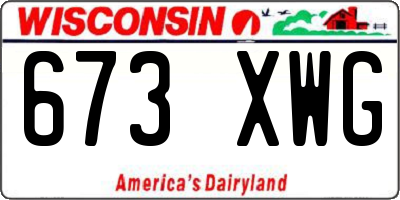 WI license plate 673XWG