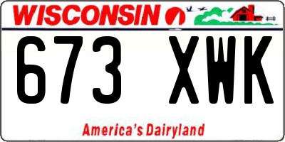 WI license plate 673XWK