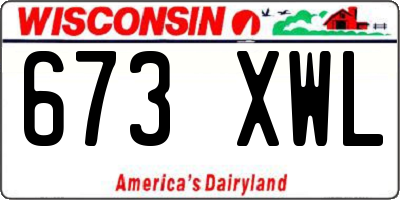 WI license plate 673XWL