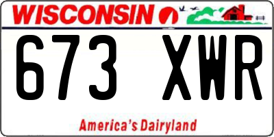 WI license plate 673XWR