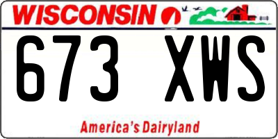 WI license plate 673XWS