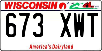 WI license plate 673XWT
