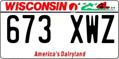 WI license plate 673XWZ