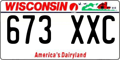 WI license plate 673XXC