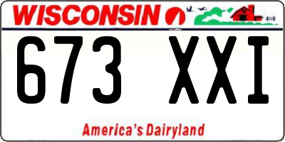WI license plate 673XXI