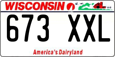 WI license plate 673XXL
