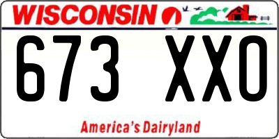 WI license plate 673XXO