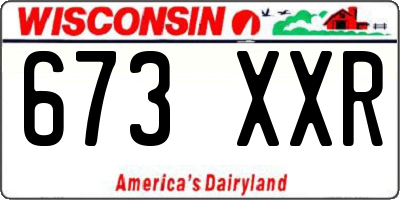 WI license plate 673XXR