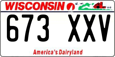 WI license plate 673XXV