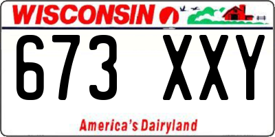 WI license plate 673XXY
