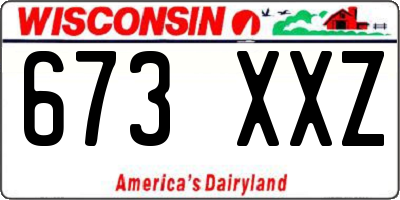 WI license plate 673XXZ